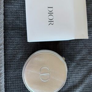 Dior White Round Cosmetic Case